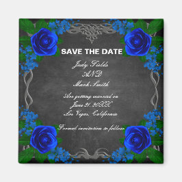 Royal Blue Ro Chalk Board Bröllop spara datum Magnet