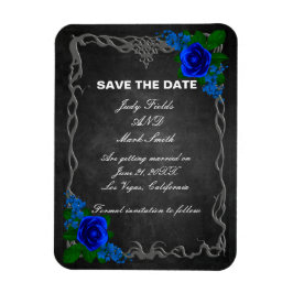 Royal Blue Ro Chalk Board Bröllop spara datum Magnet