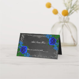 Royal Blue Ro Chalk Board Fall Wedding Bord Placeringskort