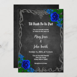 Royal Blue Ro Chalk Board Fall Wedding Inbjudningar