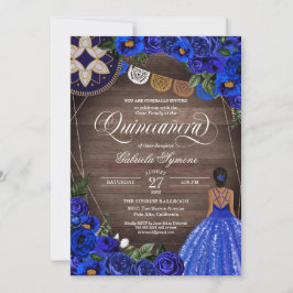 Royal Blue Ro Land Charro Quinceanera Inbjudningar