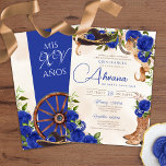 Royal Blue Ro Vintage Charro Western Quinceanera Inbjudningar<br><div class="desc">Western charro smart ruby Red elegant quinceanos-inbjudan. Med cowboystövlar med blommigt och en vacker mariachi sombrero. Det finns varianter från många tillgängliga i Söt Bjudningsbutik</div>