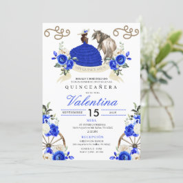 Royal Blue Ro Western Fiesta Quinceañera Inbjudningar