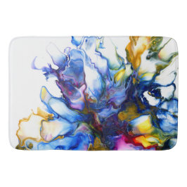 Royal Blue & Rosa Abstrakt Fluid Art Badrumsmatta