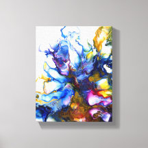 Royal Blue & Rosa Abstrakt Fluid Art