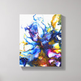 Royal Blue & Rosa Abstrakt Fluid Art Canvastryck