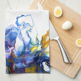 Royal Blue & Rosa Abstrakt Fluid Art Kökshandduk