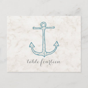 Royal Blue Rustic Anchor-Bordsnummer vykort