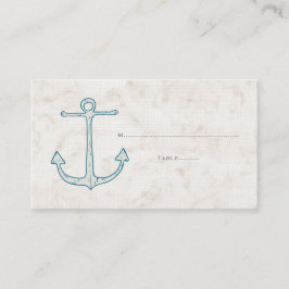 Royal Blue Rustic Anchor Bröllop ortskort Placeringskort