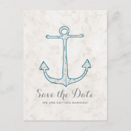 Royal Blue Rustic Anchor Spara datumvykortet Meddelande Vykort