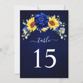 Royal Blue Rustic Bordsnummer Card