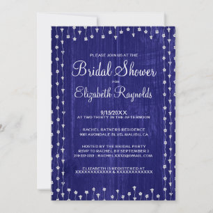 Royal Blue Rustic Land Inbjudningskort för möhippa