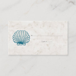 Royal Blue Rustic Seashell Bröllop Place Cards Placeringskort