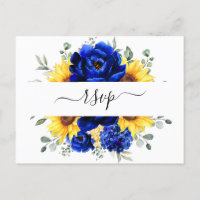 Royal Blue Rustic Solros Modern Blommigt OSA