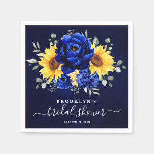 Royal Blue Rustic Solros Modern Möhippa N Pappersservett