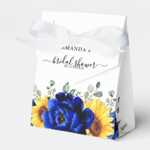 Royal Blue Rustic Solros Modern Möhippa Presentaskar
