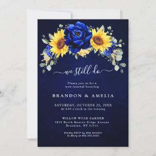Royal Blue Rustic Sunros Vi bjuder fortfarande in Inbjudningar