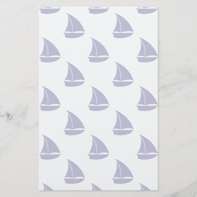 Royal Blue Sailboat Mönster Brevpapper (Framsida)