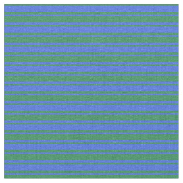 Royal Blue & Sea Grönt Linted/Stripe Mönster Tyg (Närbild)