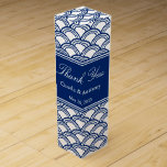 Royal Blue Seigaiha Mönster Bröllop Tack Vinlåda<br><div class="desc">Royal blue seigaiha mönster. Royal blue seikaiha japanese mönster. Vinpresentlådor för bröllop Tack.</div>