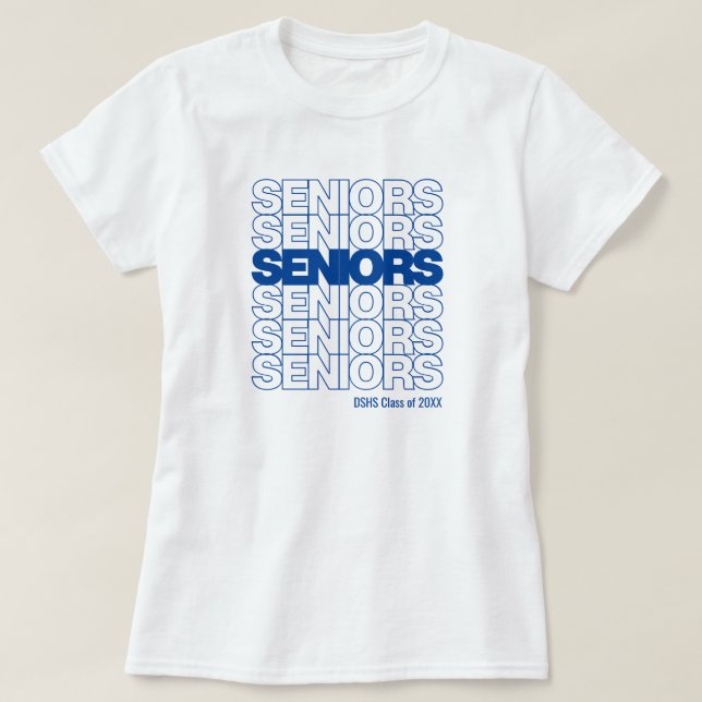Royal Blue Seniors Seniors T Shirt (Design framsida)