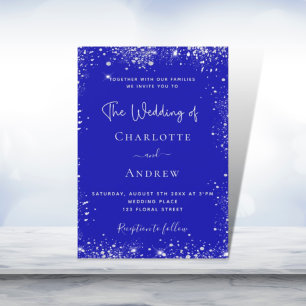 Royal Blue silver bröllopsinbjudningsmagnet