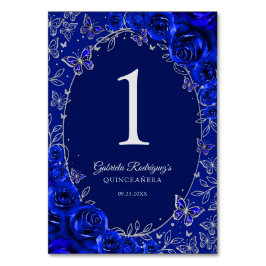 Royal Blue Silver Quinceanera Bordsnummer