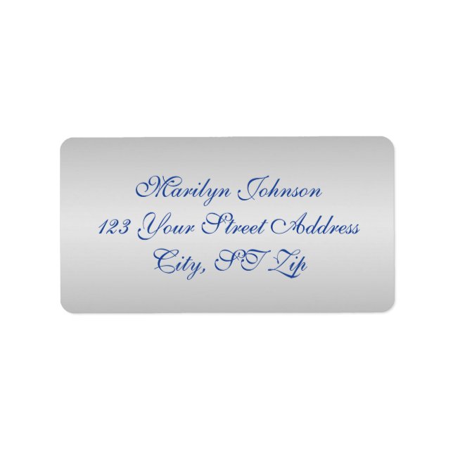 Royal Blue, Silver Returetiketter 3 Adressetikett (Framsidan)