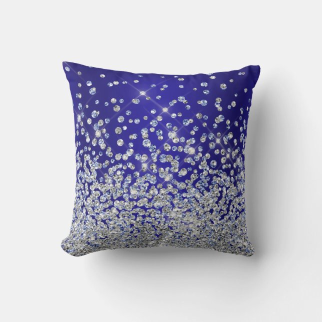 Royal Blue Silver Söt Gnistra MoJo Pillow Kudde (Framsida)