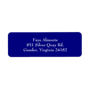 Royal Blue Simple Plain Returetiketters Returadress Etikett
