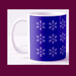 Royal Blue Snowflake Kaffemugg