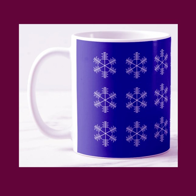 Royal Blue Snowflake Kaffemugg (Skapare uppladdad)