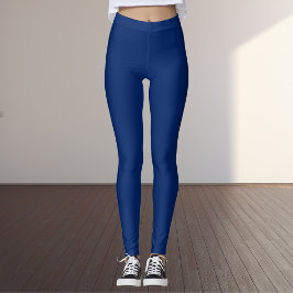 Royal Blue Solid Färg Leggings