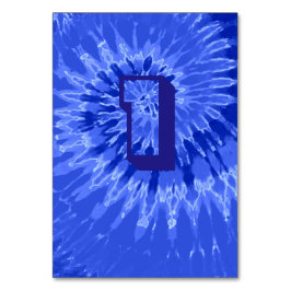 Royal Blue Spiral Tie Dye Bröllop Bord One Bordsnummer