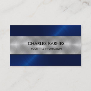 Royal Blue Stainless Steel Affärskort Visitkort