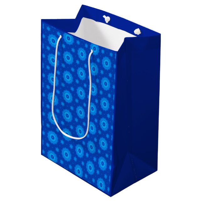 Royal Blue Star Mönster - Gift Bag (Framsidan Vinklad)