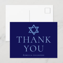 Royal Blue Star of David Pub Mitzvah Tack Vykort