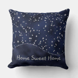 Royal Blue Stars Glam Glitter Wave Personlig Kudde