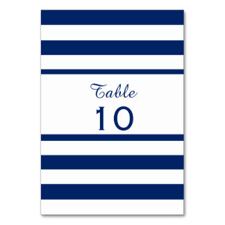 Royal Blue Stripe Bröllop Bordsnummer