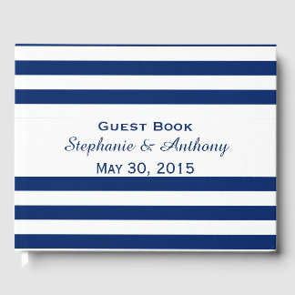 Royal Blue Stripe Rehearsal Dinner Gästböcker