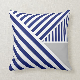 Royal Blue Stripes and Grey Kudde