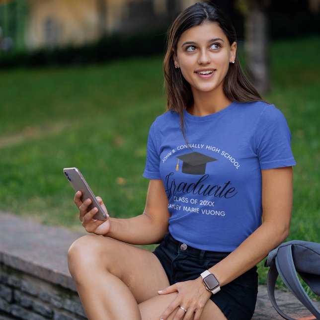 Royal Blue Student Anpassningsbar 2025 Skola Stude T Shirt (Skapare uppladdad)
