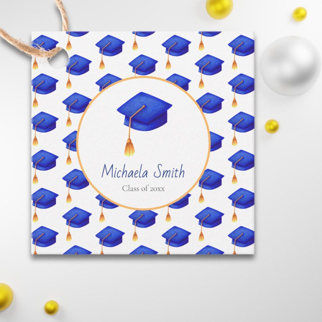 Royal Blue Studentmössa Personlig Studenten Gåvor Etiketter (Skapare uppladdad)