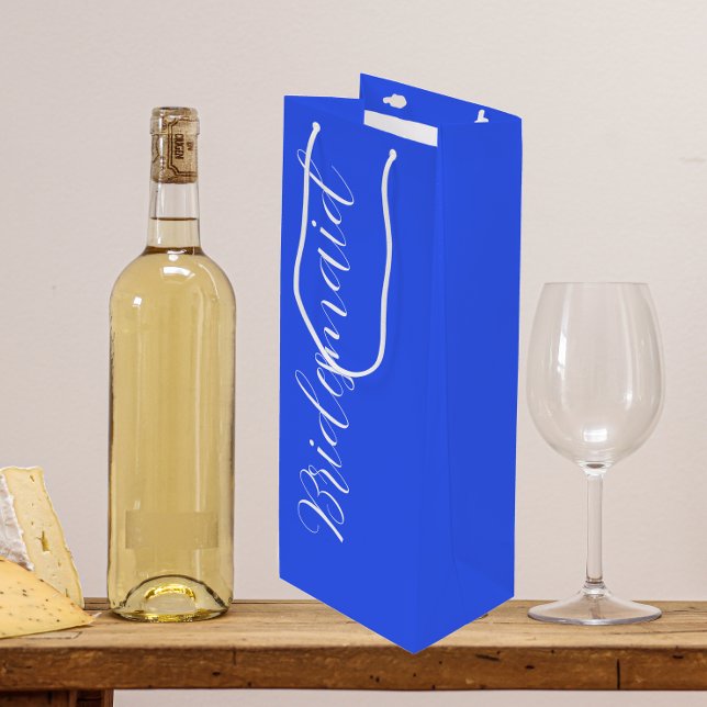 Royal Blue Stylized Script Bröllop Bridesmaid (In Situ)