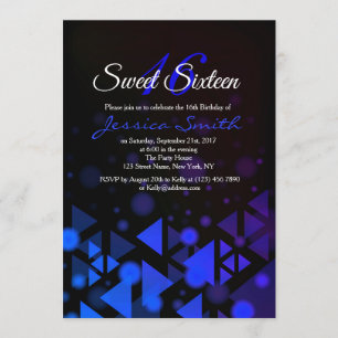 Royal Blue Sweet 16 Party Inbjudan