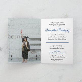 Royal Blue Tassel Studenten-meddelande Inbjudan