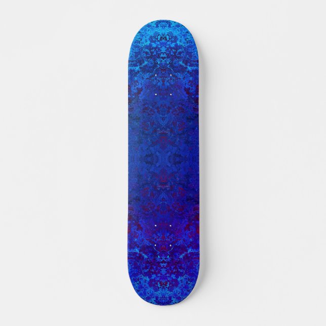 Royal Blue Teal Gemstone Mini Skateboard Bräda 18,5 Cm (Framsida)