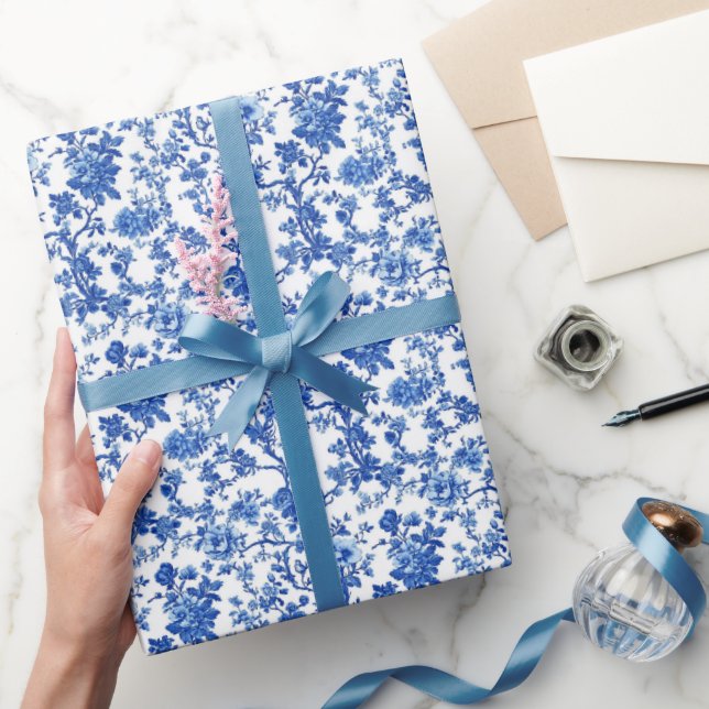 Royal Blue Trädgårds Toile Presentpapper (Gifting)