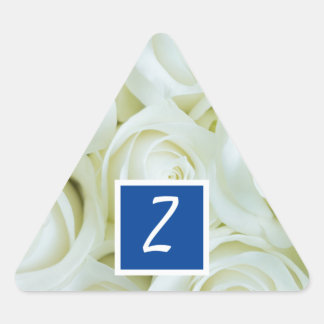 Royal Blue Trendig Anpassningsbar Monogram | VIT R Triangelformat Klistermärke