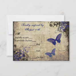 Royal Blue Vintage Butterfly OSA